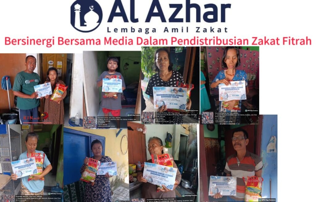 Laz Al Azhar Distribusikan Zakat Fitrah, Melalui Divisi Programnya Cak Ndaru Bersama Media