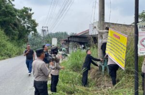 Jelang Beroperasinya PKS PT. PPSP Pulo Padang, Sat Binmas Polres Labuhan Batu Pasang Baliho Berisi Himbauan