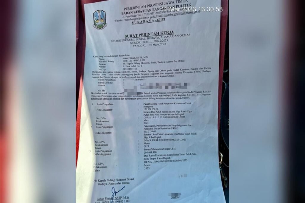 Diduga Tipu Rekanan Hingga Ratusan Juta, Mantan Kabid Bakesbangpol Jatim Dilaporkan Ke Gubernur