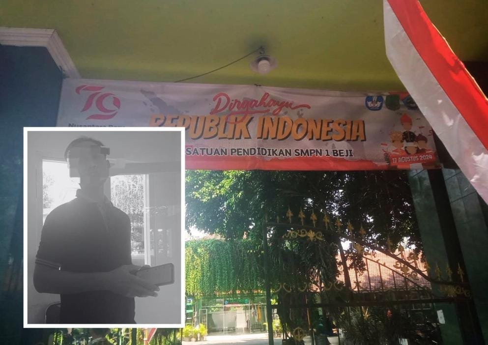 Bak Seperti Preman, Oknum Scurity SMPN 1 Beji Bentak-bentak Wartawan Saat Ambil Foto