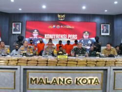 Polresta Malang Kota Berhasil Gagalkan Pengiriman Ratusan Kilogram Ganja Jaringan Antar Provinsi