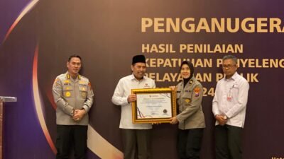 Polres Nganjuk Raih Penghargaan Kepatuhan Penyelenggaraan Pelayanan Publik 2024