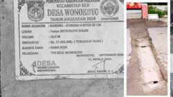 Belum Genap 5 Bulan, Gorong-gorong di Dusun Wonokoyo Kulon Beji Sudah Rusak